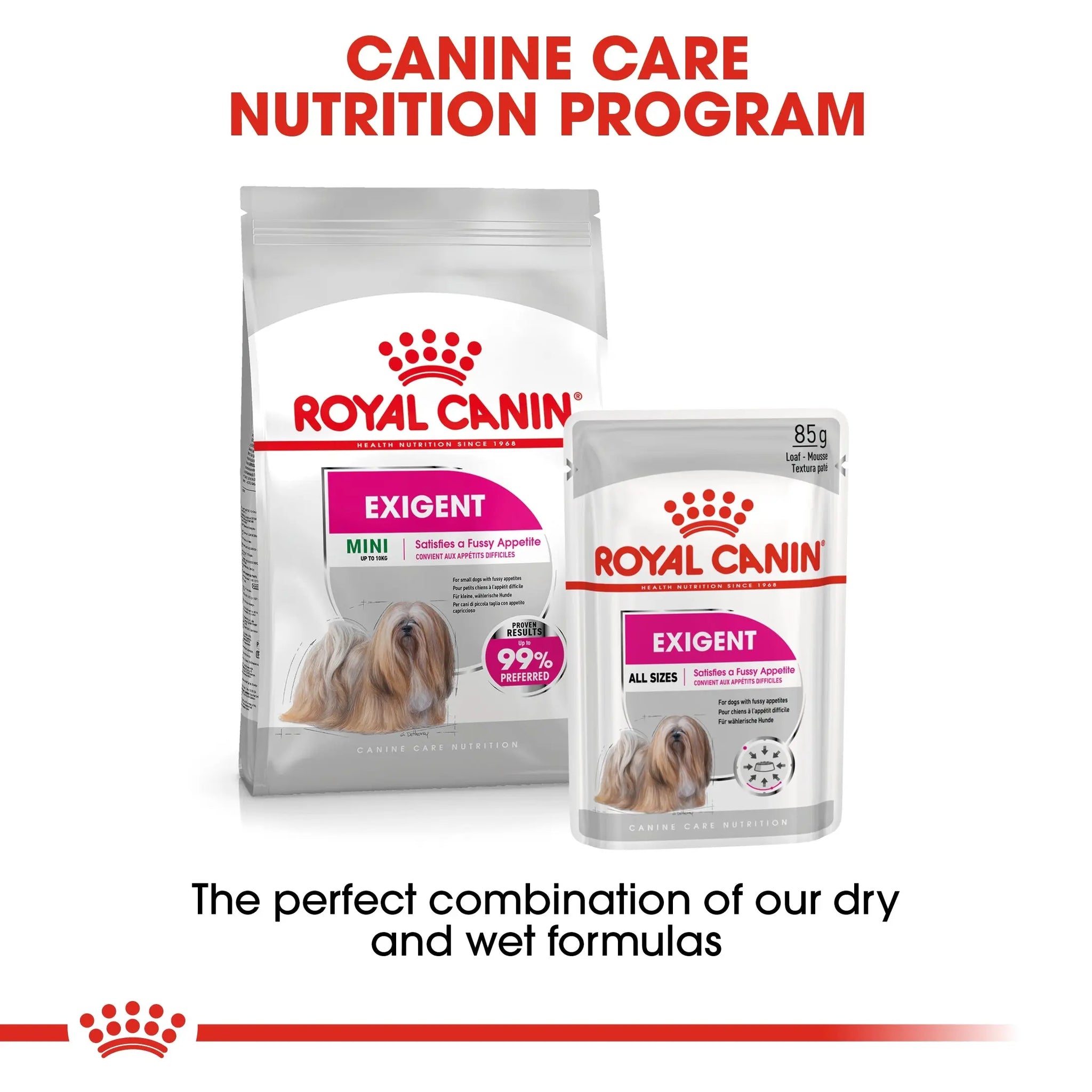 Canine Care Nutrition Exigent (WET FOOD- Pouches) 12 x 85g Royal Canin