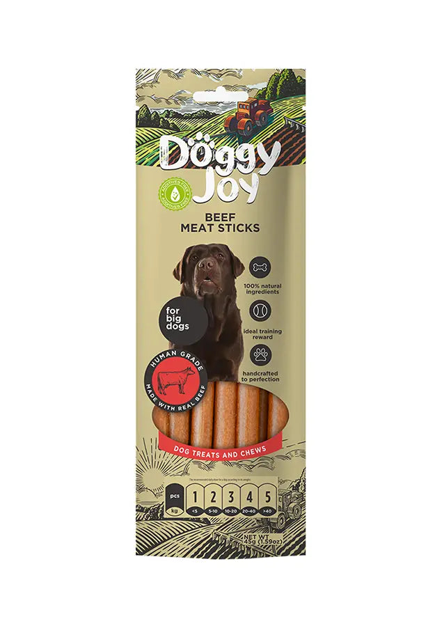 Doggy Joy Beef Meat Sticks Dog Treats 45g Doggy Joy