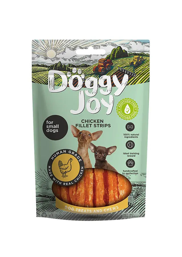 Doggy Joy Chicken Fillet Strips Dog Treats 55g Doggy Joy
