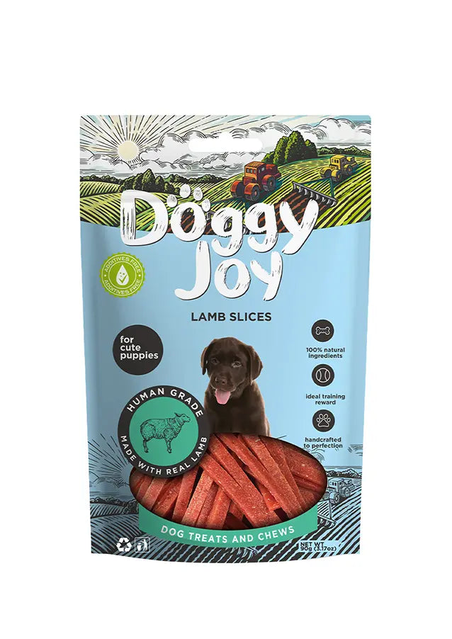 Doggy Joy Lamb Slices Puppy Treats 90g Doggy Joy