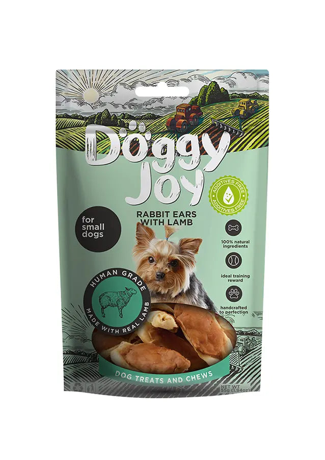Doggy Joy Rabbit Ears with Lamb Dog Treats 55g Doggy Joy