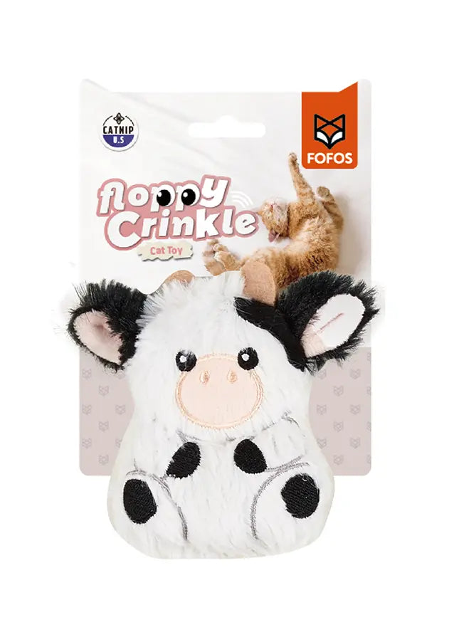 FOFOS Cow Floppy Crinkle Cat Toy FOFOS