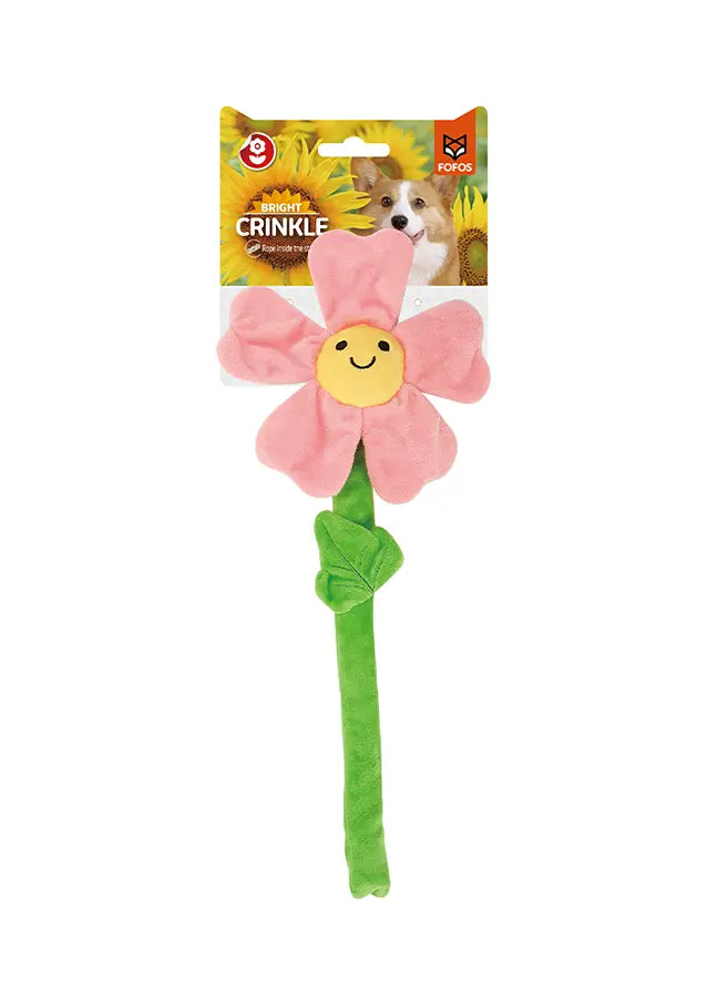 FOFOS Pink Flower Crinkle Rope Dog Toy FOFOS