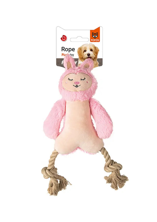 FOFOS Rope Leg Plush Rabbit Dog Toy FOFOS