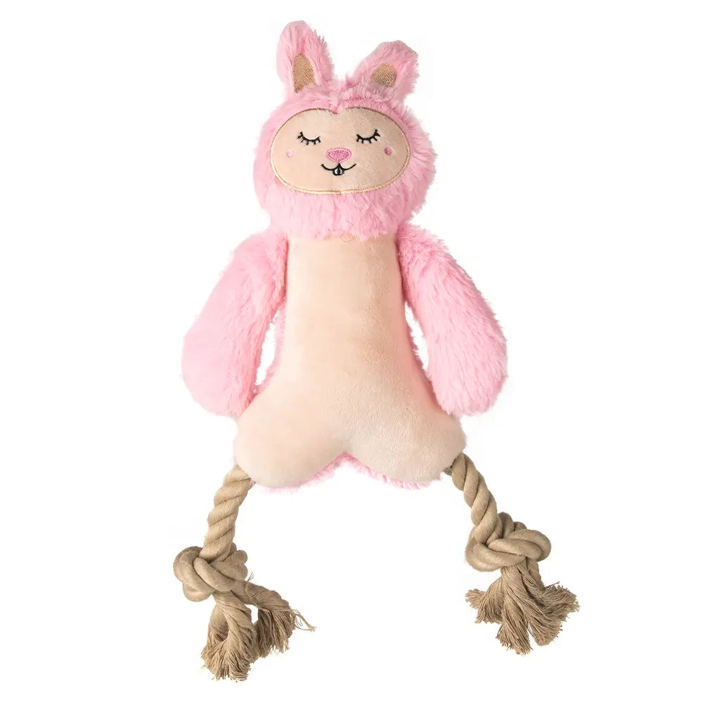 FOFOS Rope Leg Plush Rabbit Dog Toy FOFOS