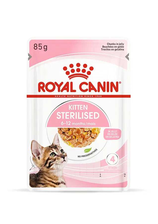 Feline Health Nutrition Kitten Sterilised Gravy (WET FOOD - Pouches) 12x85G Royal Canin