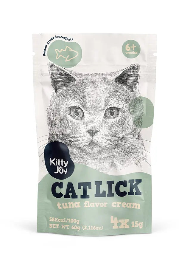 Kitty Joy Cat Lick Tuna Flavor Cream Cat Treats (4x15g) Kitty Joy