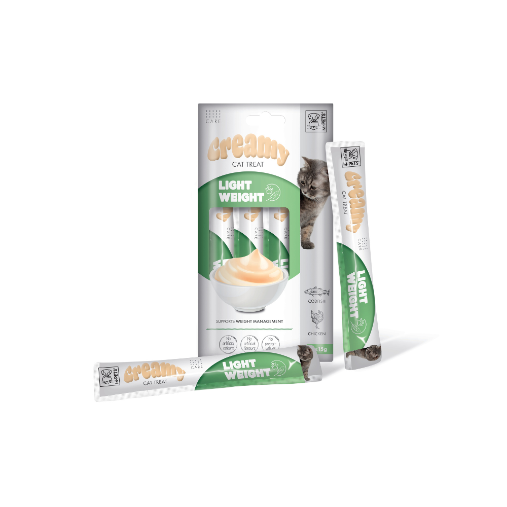 M-PETS Creamy with Functions – Cat treat – Light weight – Codfish & Chicken 4x15g (60g) M-Pets