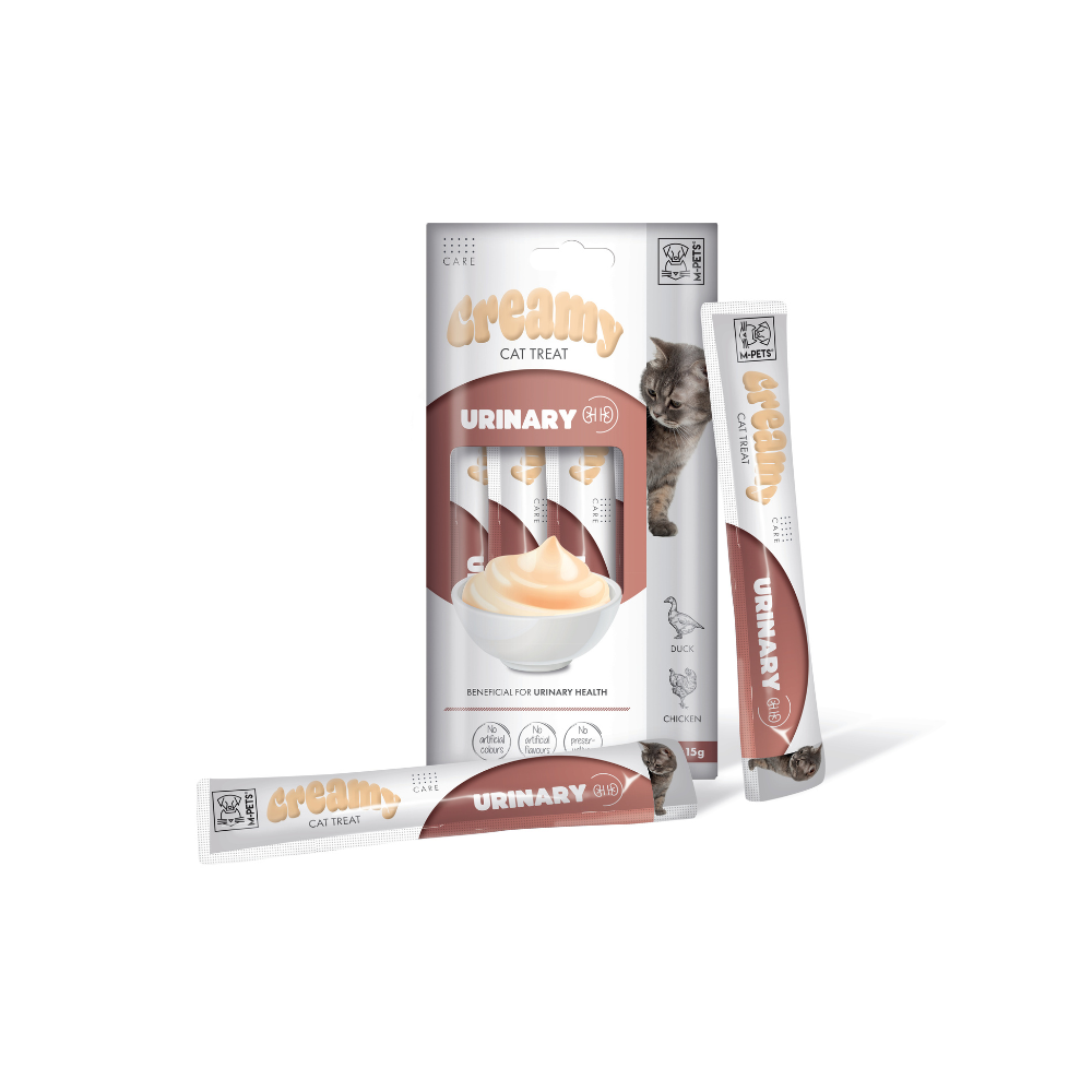 M-PETS Creamy with Functions – Cat treat – Urinary – Duck & Chicken 4x15g (60g) The City Vet Shop