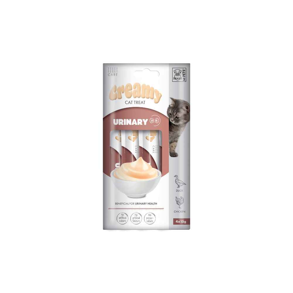 M-PETS Creamy with Functions – Cat treat – Urinary – Duck & Chicken 4x15g (60g) The City Vet Shop