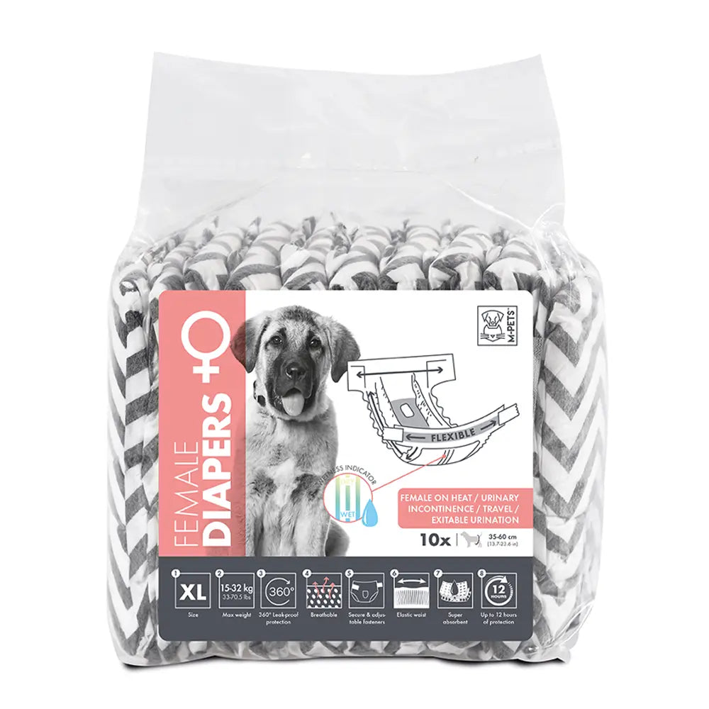 M-PETS Female Dog Diapers XL 10 Pack M-Pets