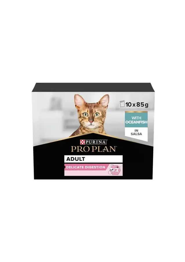 PURINA Pro Plan Delicate Wet Cat Food Ocean Fish In Gravy Multipack 10 X 85G PURINA Pro Plan