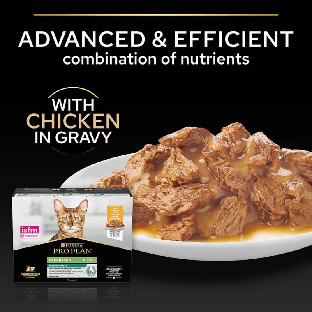 PURINA Pro Plan Sterilised Adult Wet Cat Food Multipack 10x85g PURINA Pro Plan