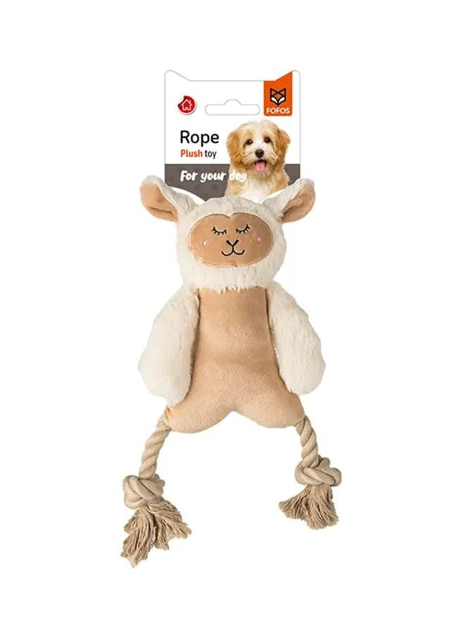 FOFOS Rope Leg Plush Sheep Dog Toy - The City Vet Shop