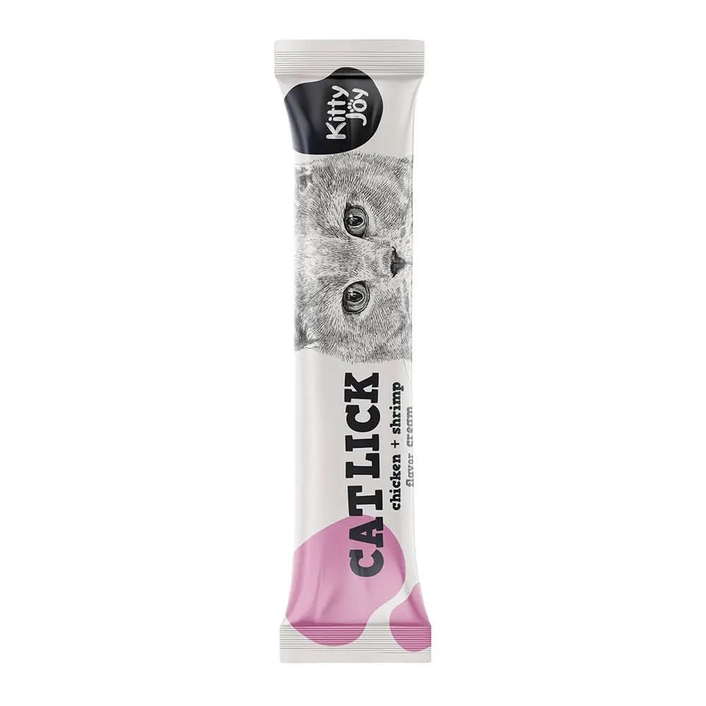 Kitty Joy Cat Lick Chicken + Shrimp Flavor Cream Cat Treats (4x15g) 60g - The City Vet Shop
