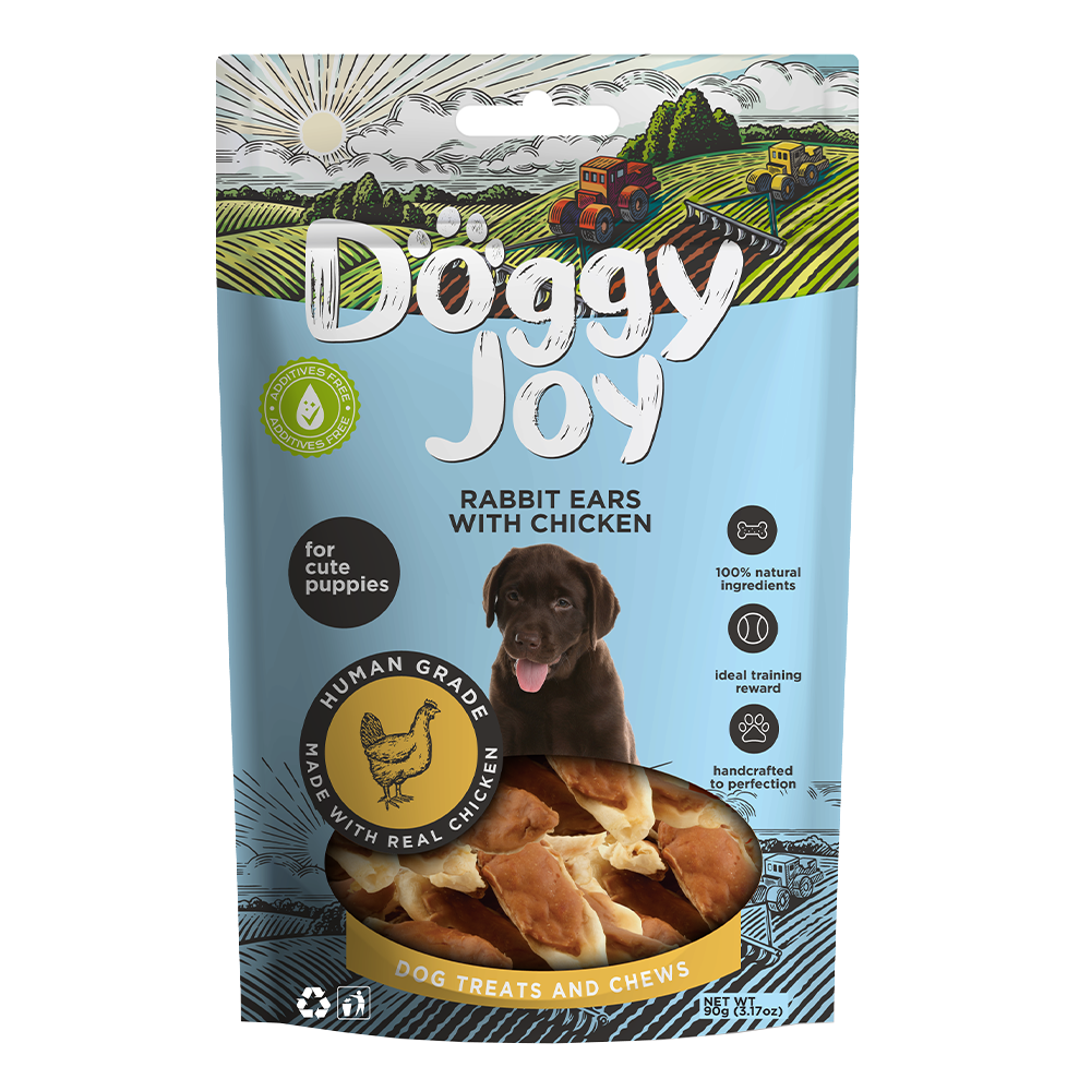 Doggy Joy Rabbit Ears With Chicken Puppy Treats 90g – The City Vet Clinic