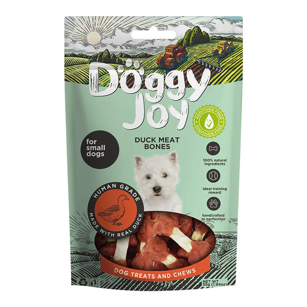 Doggy Joy Duck Meat Bones Dog Treats 55g Doggy Joy